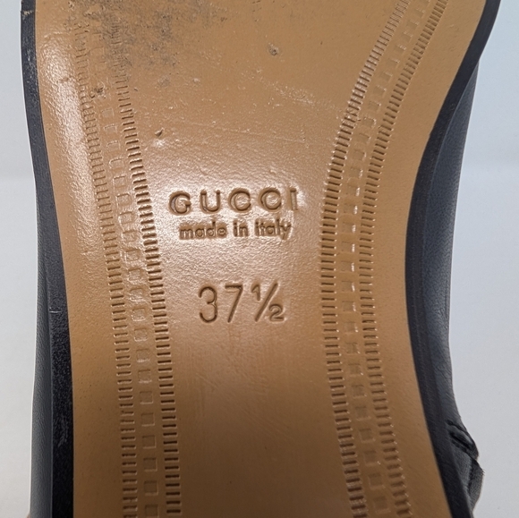 Gucci Size 37.5 Jordaan Horsebit Black Leather Ankle Boots Booties - Picture 14 of 15